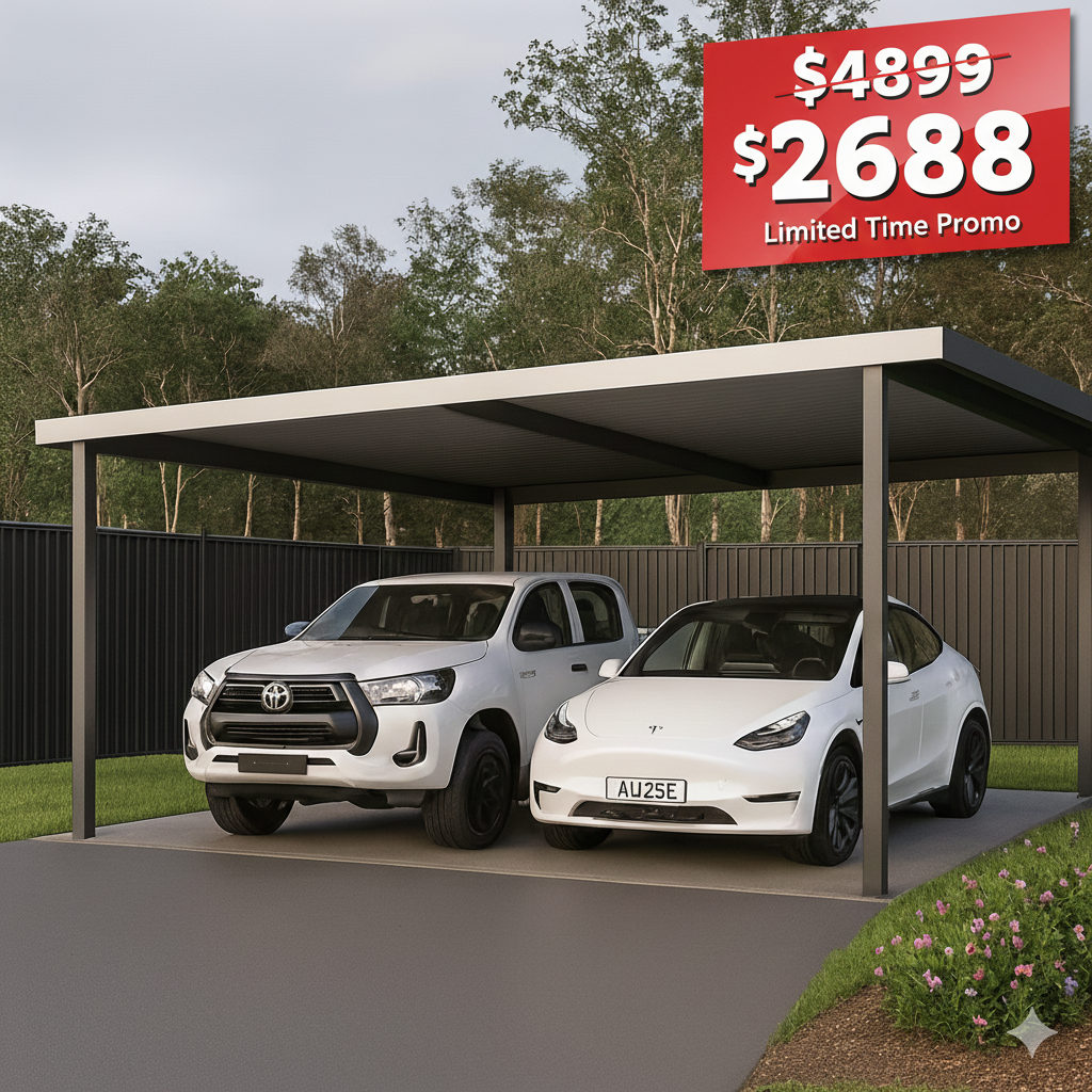 Free standing Car Patio Double Carport Structure